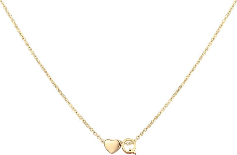 Glimmerst Initial Heart Necklace,18K Gold Plated Stainless Steel Tiny Heart Letter Necklace Personalized Monogram Name Necklace for Women