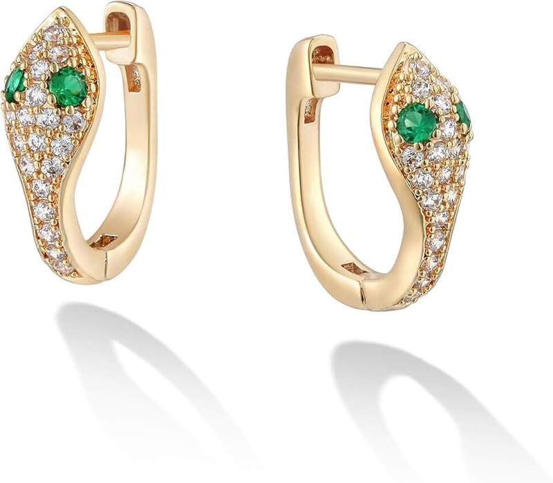 VACRONA Gold Hoop Earrings Huggie for Women Cubic Zirconia 14k Gold Plated Small Huggie Hoops Earrings Hypoallergenic Jewelry Gifts