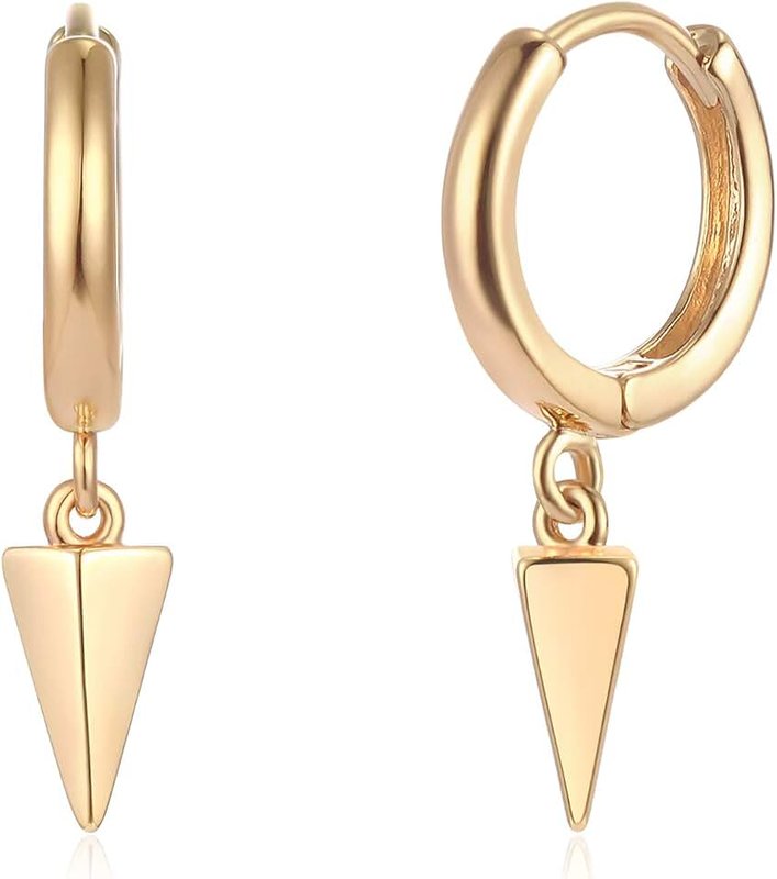 VACRONA Gold Heart Hoop Earrings Huggie Earrings for Women 14k Gold Plated Small Hoops Earrings
