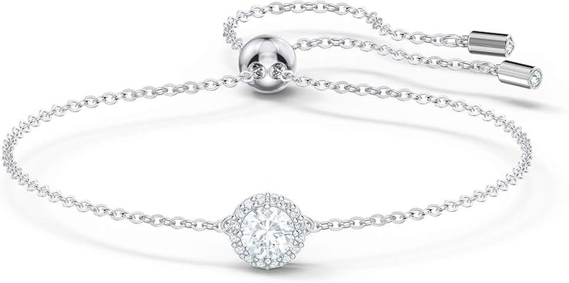 Swarovski Una Angelic Bracelet, White Round Cut Crystals in a Rhodium Plated Setting