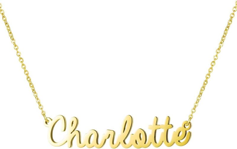 Awegift Personalized Name Necklace 18K Gold Plated New Mom Bridesmaid Gift Jewelry for Women