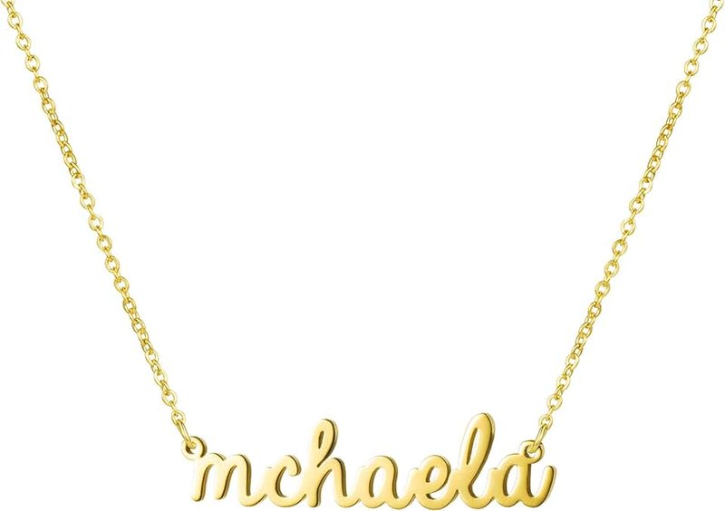 Awegift Personalized Name Necklace 18K Gold Plated New Mom Bridesmaid Gift Jewelry for Women