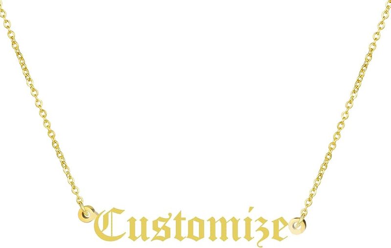 Awegift Personalized Name Necklace 18K Gold Plated New Mom Bridesmaid Gift Jewelry for Women