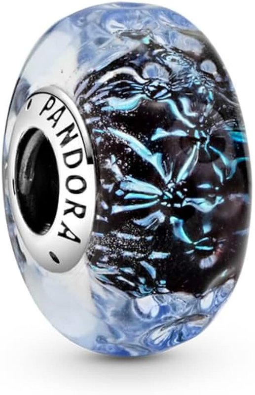 PANDORA Pandora Wavy Dark Blue Ocean Murano Glass Charm