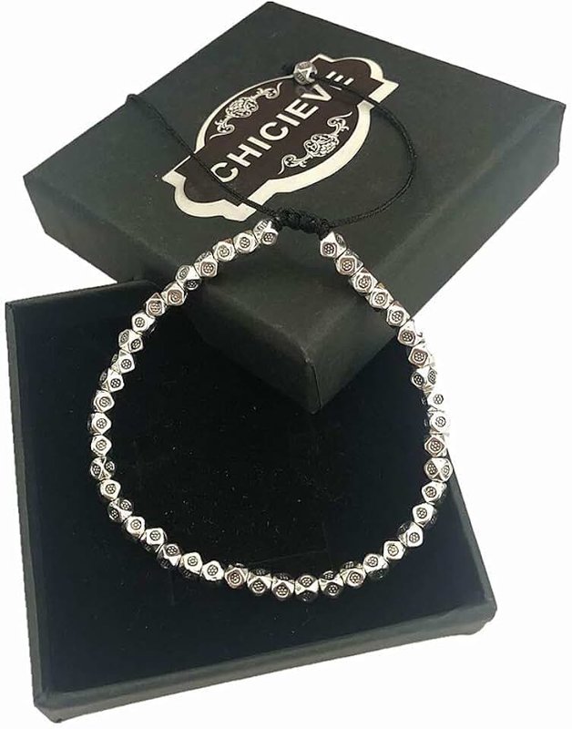 CHICIEVE Tibetan Bead Bracelet Handmade Simple Retro Bead Bracelet Men and Women Tibetan Silver Beaded DIY Jewelry