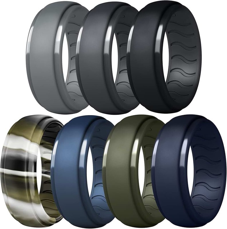 Dookeh Silicone Ring Men, Mens Silicone Wedding Band, Rubber Wedding Rings For Men, Silicone Wedding Band Men