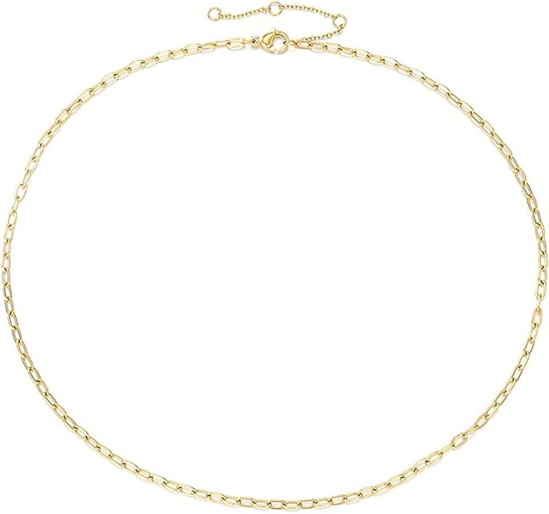 Lcherry Dainty Star Choker Necklace Moon Necklace Heart Circle Pendant Necklace for Women 14K Real Gold Plated