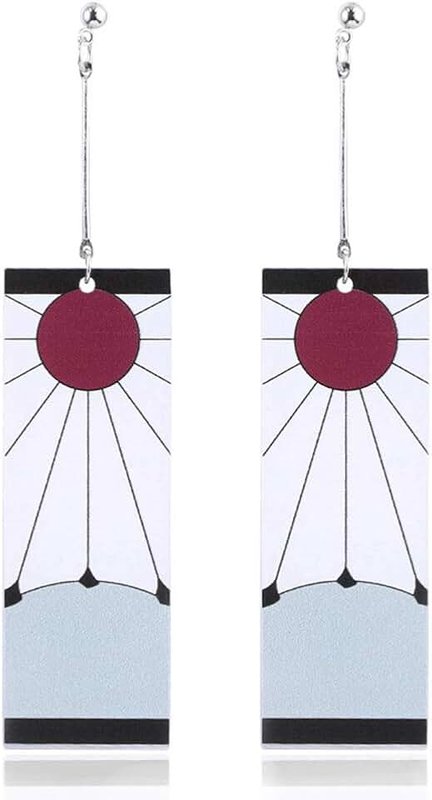 RAINDEWLL Tanjiro Earrings Tanjirou Anime Cosplay Earrings Dangle Earrings Halloween Accessories
