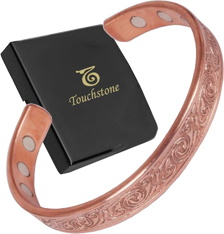Touchstone Indian Hand Crafted Healing Copper Bracelet Chakra Jewelry Cuff Gift Women Men.