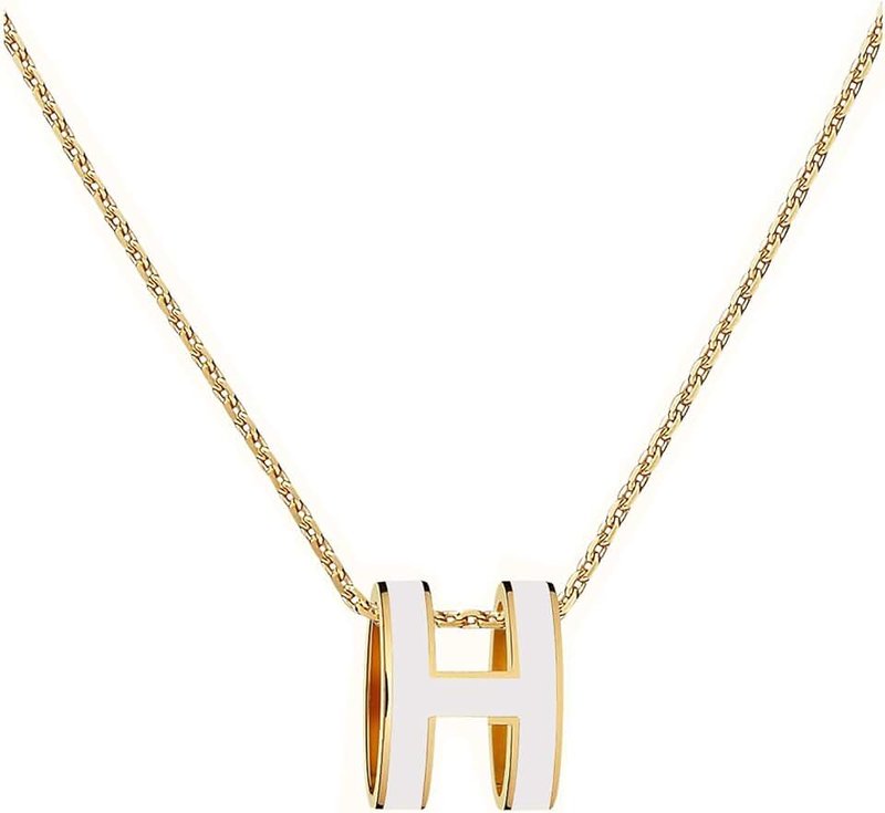 Yuangu Classic Letter Design 18K Gold Plated Girl Necklace Colorful Color Optional Women's Gift