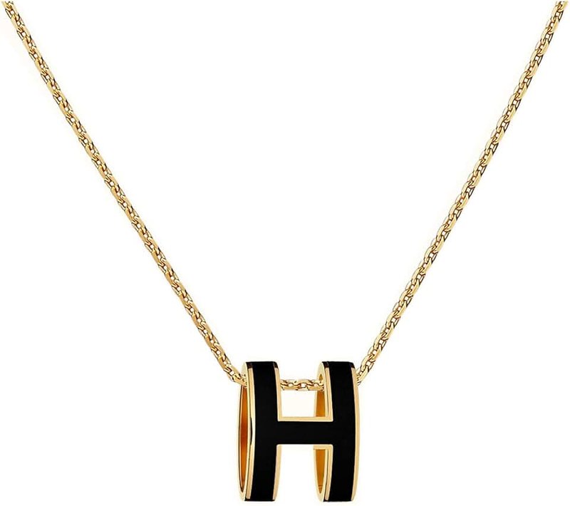 Yuangu Classic Letter Design 18K Gold Plated Girl Necklace Colorful Color Optional Women's Gift
