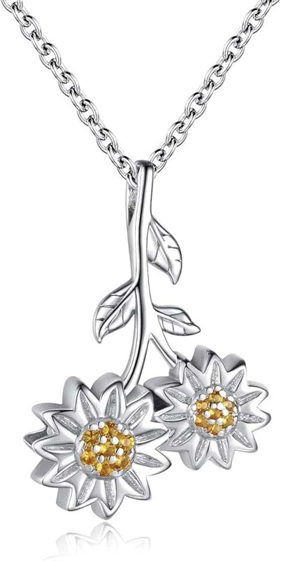 Sariel Sunflower Dual Urn Pendant Necklace 925 Sterling Silver Hold Two keepsakes Cremation Jewelry for Ashes Necklace You are my sunshine Memorial Always in My Heart Memory Necklace Gift