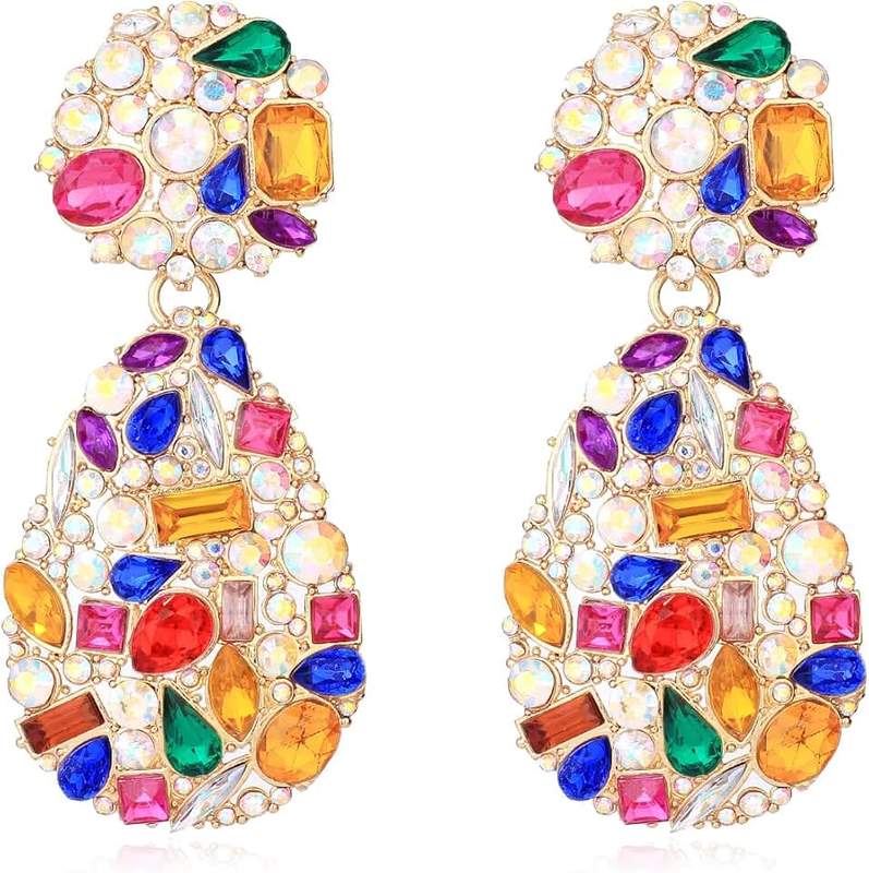 KELMALL Gold Rectangle Geometric Dangle Earrings, Fashion Statement Drop Earrings for Women KELMALL COLLECTION