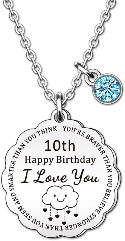 QMVMV Personalised 7th 8th 9th 10th 11th 12th 13th 14th 15th 16th 17th 18th Happy Birthday Necklace Gifts For Girls Daughter Granddaughter Niece Best Friend Sister Jewellery Presents