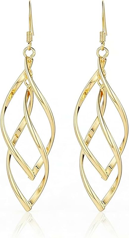Sunflower Jewellery Earrings for Women 18K Gold Linear Swirl Wire Earrings For Women Dangling Boho Dangle Drop,Classic Infinity Earrings for Women Girls