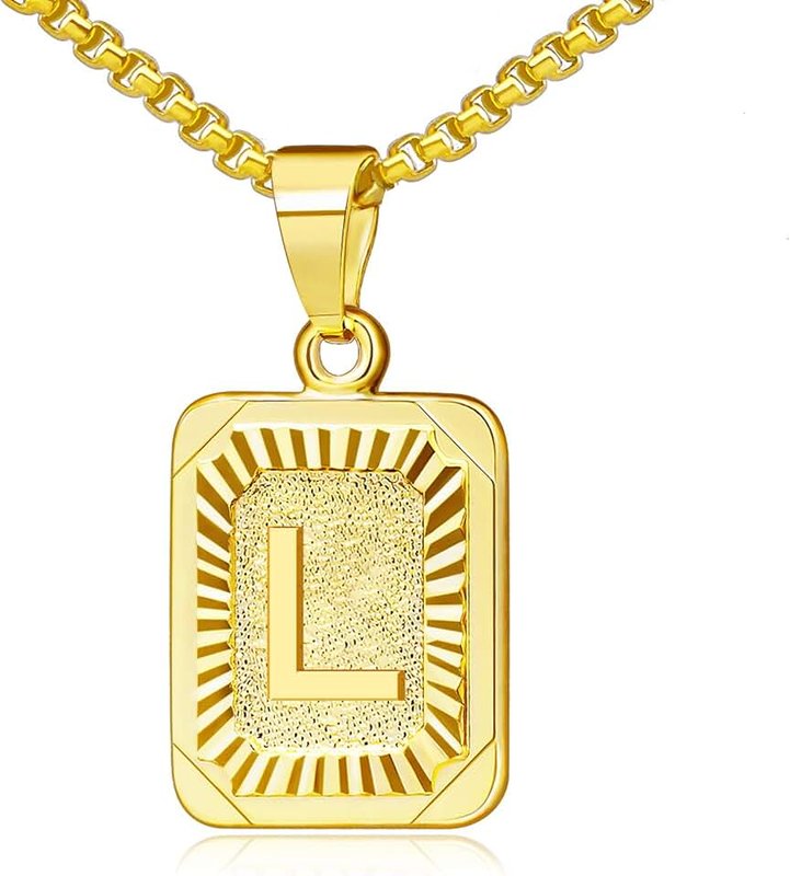 JSJOY Gold Initial Necklaces for Women Gold Letter Necklaces 26 Capital A-Z, Letter Pendant Necklaces for Women,Gold Number Necklace for Men Boys Football/Soccer