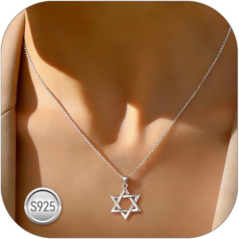 FaithHeart 925 Sterling Silver Necklace for Women, Celtic Knot/Star of David/Opal Pendant Necklaces with Rolo Chain Dainty Amulet Jewelry Gifts for Women