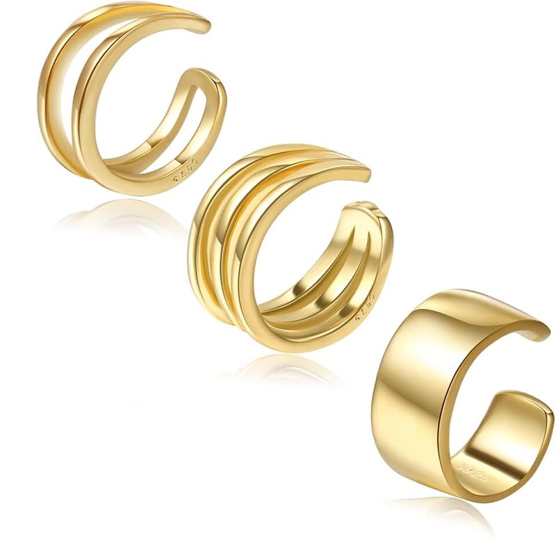 CHIC & ARTSY Cuff Earrings 925 Sterling Silver Non-Piercing Fake Helix Cartilage Ear Cuff Earrings Various Styles Fine Jewelry for Women Man