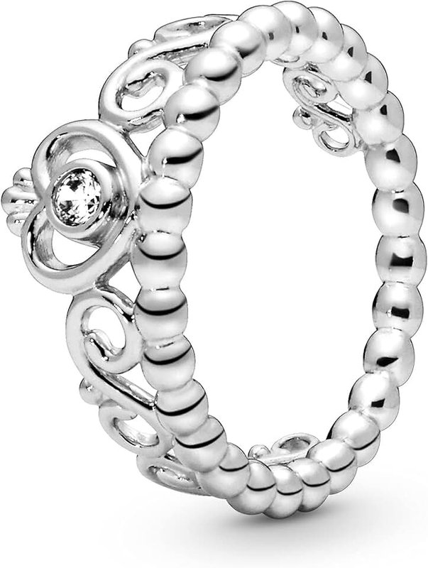 PANDORA Women's 925 Sterling Silver Cubic Zirconia Tiara Ring