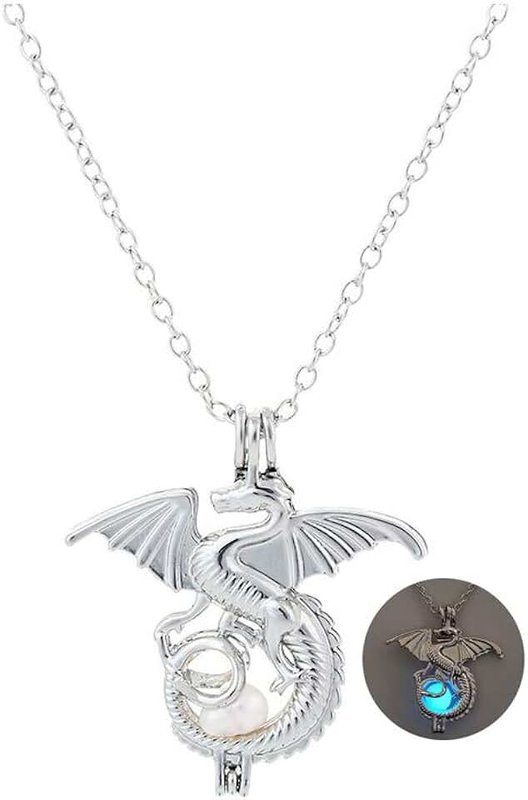 ZMJK Luminous Dragon Pendant Necklace Jewelry Fluorescent Flying Dragon Necklace for Woman