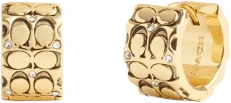 COACH Women's Signature Quilted Huggie Earrings