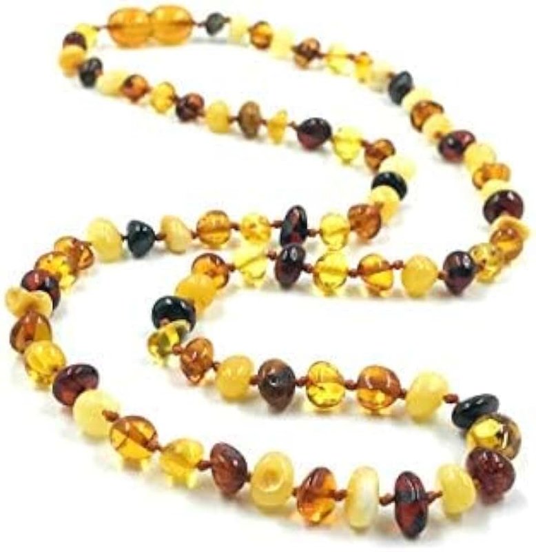 Amber Jewelry Shop Baltic Amber Necklace Natural Polished Amber Beads (46 cm)