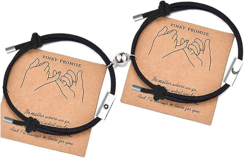 JDYDYJT Magnet Magnetic Bracelets Mutual Attraction for Couples Women Men Best Friends Relationship Matching Braided Rope Bracelet Gift Lovers Boyfriend Girlfriend Him Her BFF 2 PCs