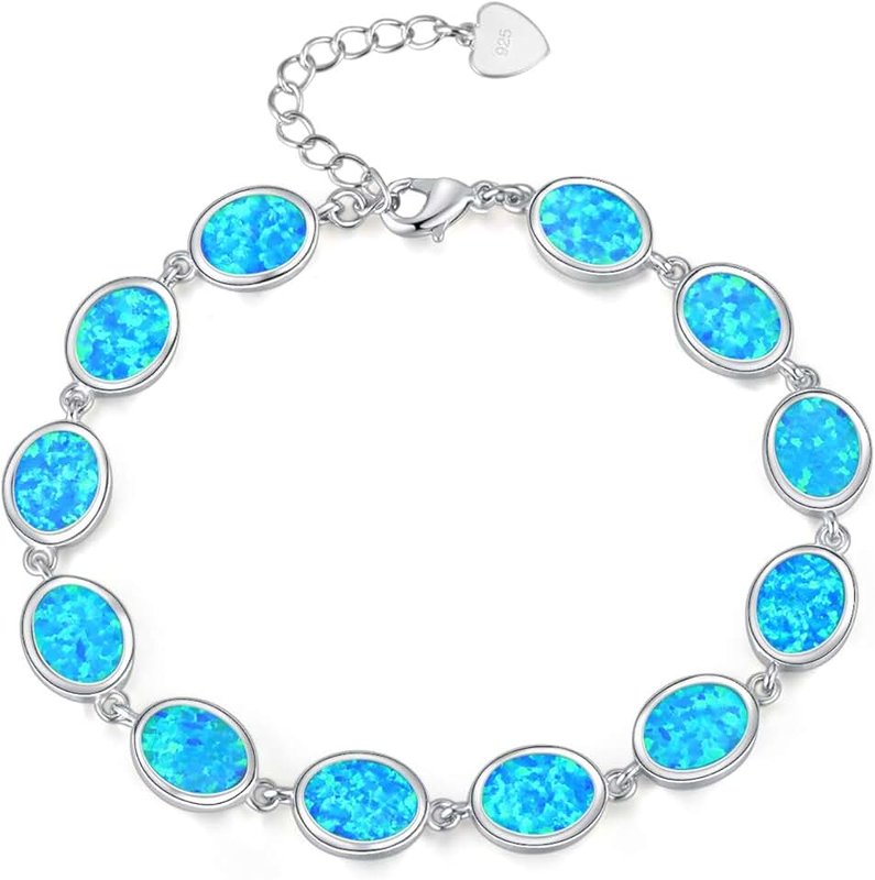 CiNily Created Fire Opal Pink Topaz Rose Gold Plated Women Jewelry Gemstone Bracelet