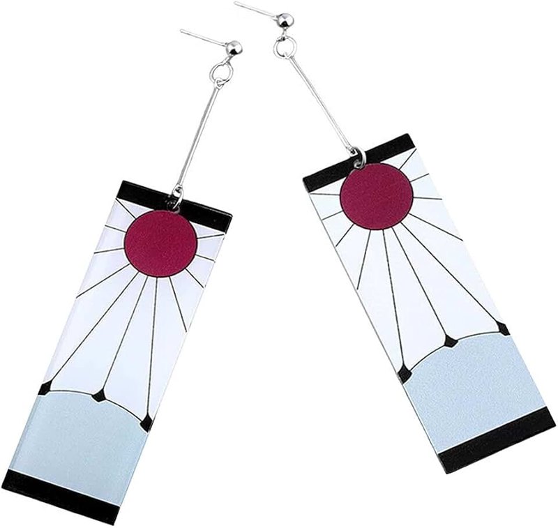 SONGCHANGJEWELRY Anime Kamado Tanjiro Hanafuda Earrings - Kimetsu No Yaiba Hanafuda Earrings - Cosplay Accessories For Womens Girls