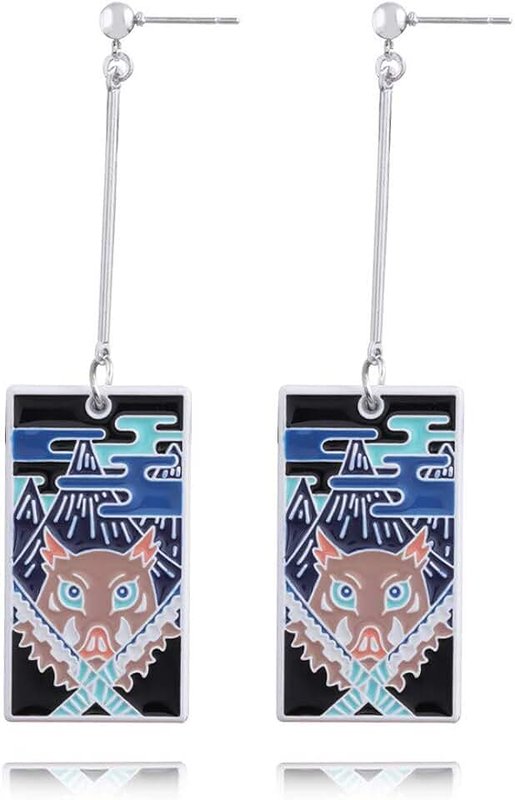 SONGCHANGJEWELRY Anime Kamado Tanjiro Hanafuda Earrings - Kimetsu No Yaiba Hanafuda Earrings - Cosplay Accessories For Womens Girls