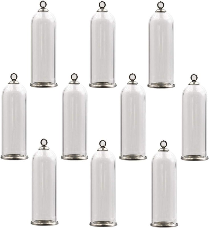 10 pieces Tube Glass dome Glass Bell Jar for Pendant Glass locket Charm Glass vial pendant