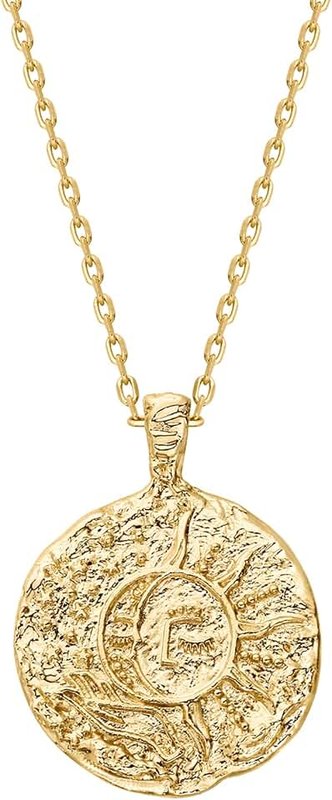 PAVOI 14K Gold Plated Engraved Coin Pendant Necklaces for Women | Byzantine Coin Pendants | Bohemian Necklace