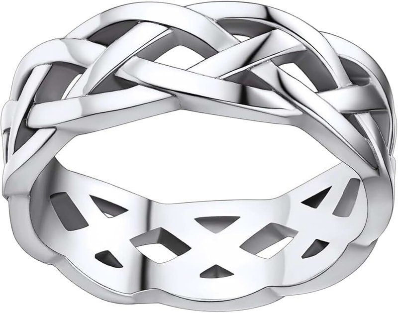 FaithHeart Rotatable Band Rings Stainless Steel Christ Spinner Ring for Men Women Statement Jewelry Can Personalized Engraving