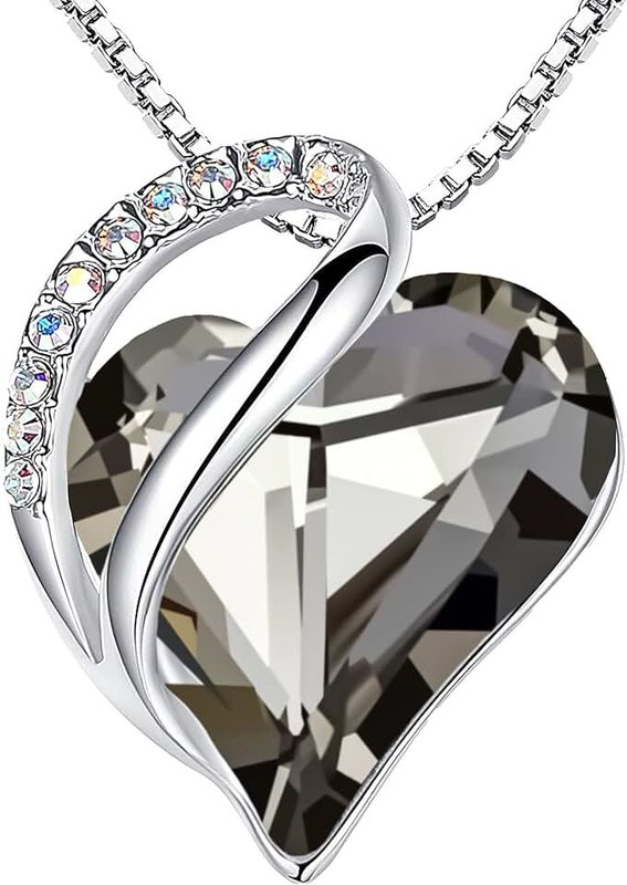 Leafael Infinity Love Heart Necklace, Birthstone Necklace for Women, Jewelry for Women with Healing Crystals, Allergy-Free Pendant Necklace