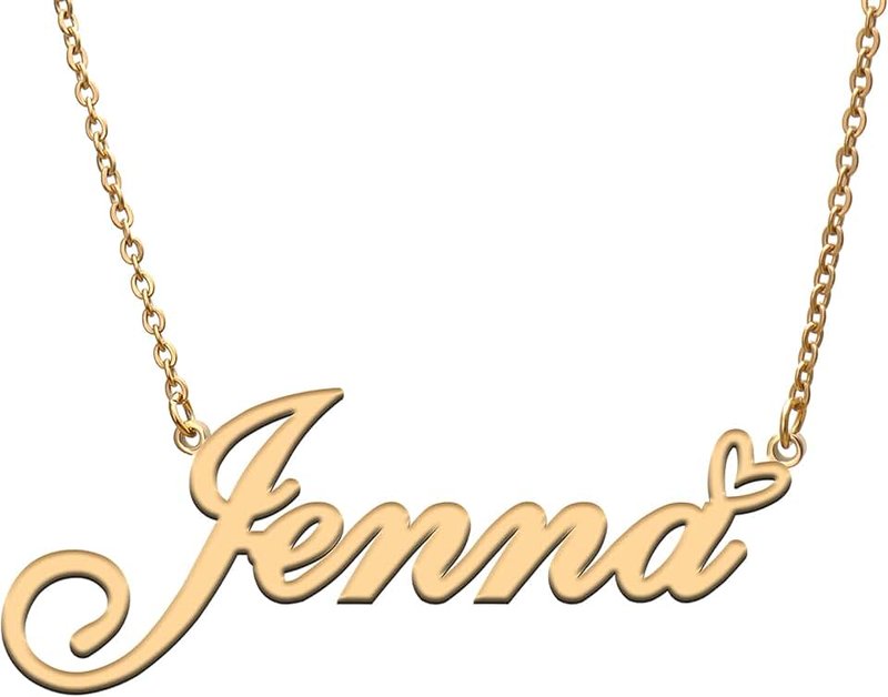 RONKAH Custom Personalized Name Necklace with Heart Customized Name Necklace for Women Personal Fashion Necklace Best Gift for Girl Mother Daughter Friendship Christmas Birthday