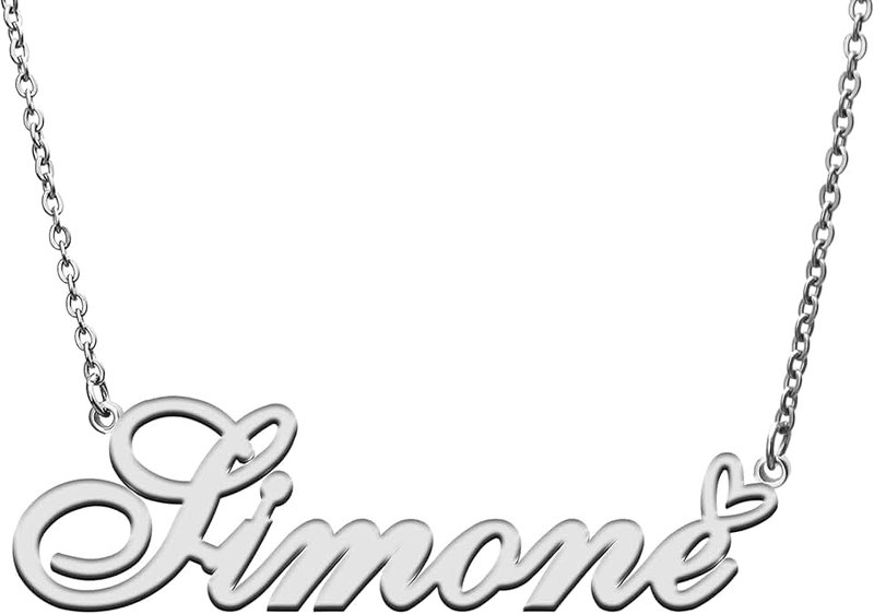 RONKAH Custom Personalized Name Necklace with Heart Customized Name Necklace for Women Personal Fashion Necklace Best Gift for Girl Mother Daughter Friendship Christmas Birthday