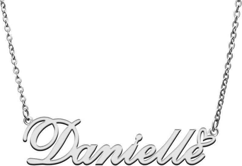 RONKAH Custom Personalized Name Necklace with Heart Customized Name Necklace for Women Personal Fashion Necklace Best Gift for Girl Mother Daughter Friendship Christmas Birthday