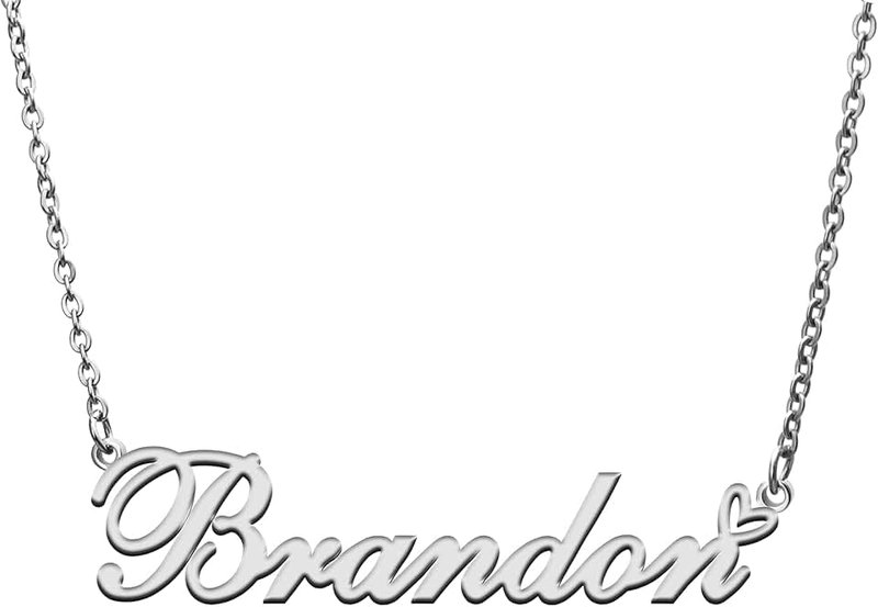 RONKAH Custom Personalized Name Necklace with Heart Customized Name Necklace for Women Personal Fashion Necklace Best Gift for Girl Mother Daughter Friendship Christmas Birthday