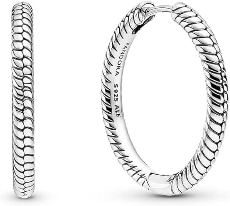 PANDORA Jewelry Moments Charm Hoop Earrings for Women - Sterling Silver