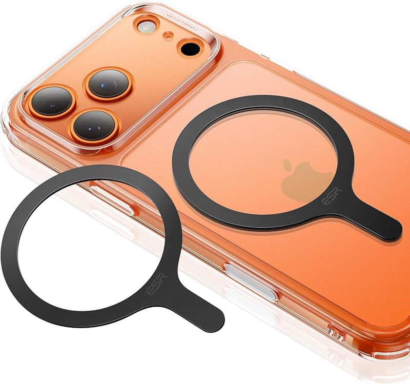 ESR for MagSafe Sticker, MagSafe Ring Magnet, 2 Pack Magnetic Metal Ring for Phone case, Universal Wireless Charger Conversion Kit for iPhone 17/16/16e/15/14/13/12, Galaxy S25/S24/S23 and More, Black