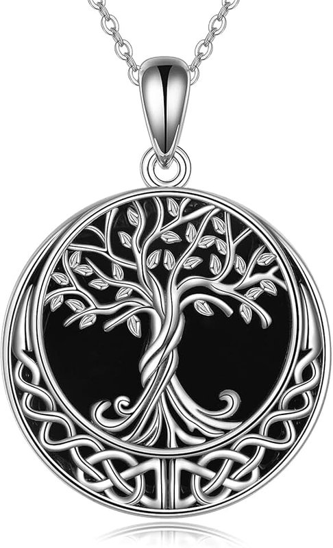 ONEFINITY Tree of Life Necklace 925 Sterling Silver Abalone Shell Celtic Knot Pendant Necklace for Women Jewelry