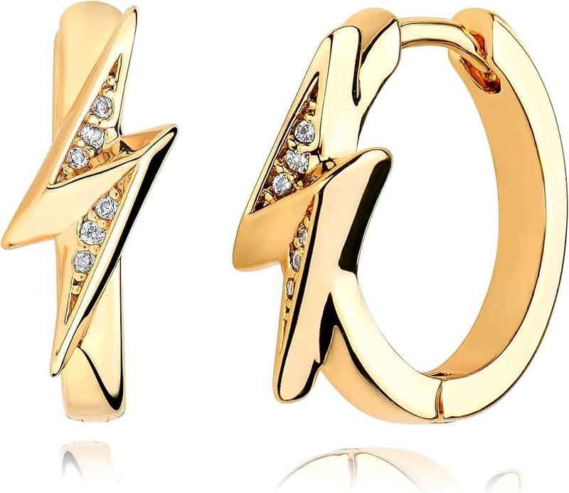 VACRONA Cubic Zirconia Huggie Earrings 14k Gold Plated Tiny Earrings Small Huggie Hoop Earrings Simple Lightweight Hoops Gift for Women