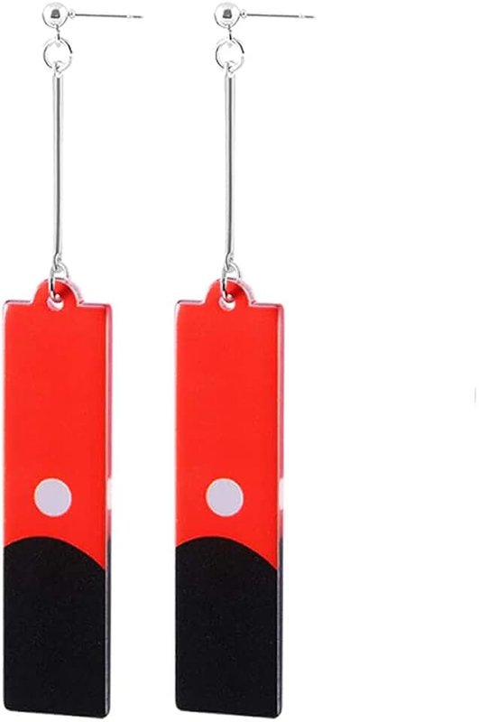 PIDAK Red and Black Earrings of Former Criminal Gang Leader - Pidak Shop, 50, Metal Resin