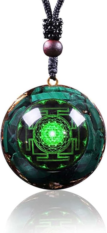 Day Day Up Orgonite Pendant Malachite Green Crystal Orgone Pendant Necklace Reiki Spiritual Healing Energy Jewelry For Women