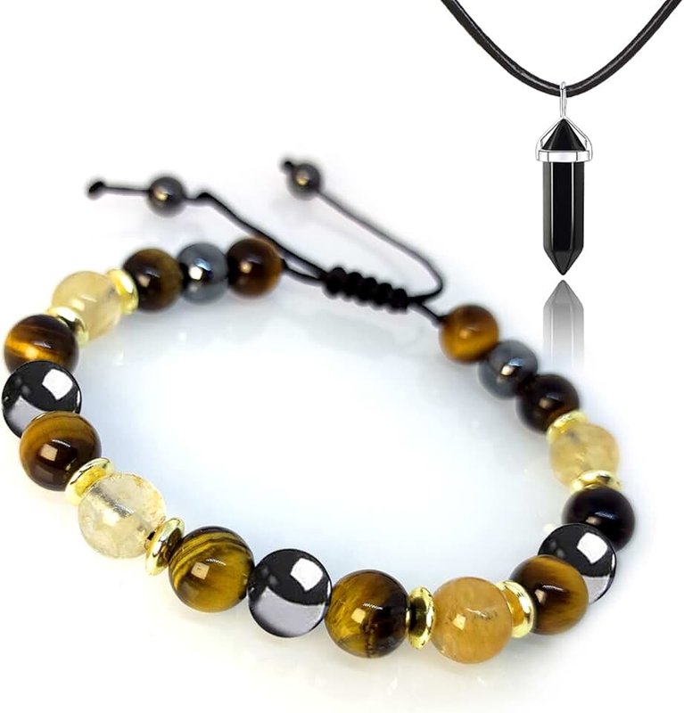 Hion Healing Bracelet Relief Hematite Bracelet Set