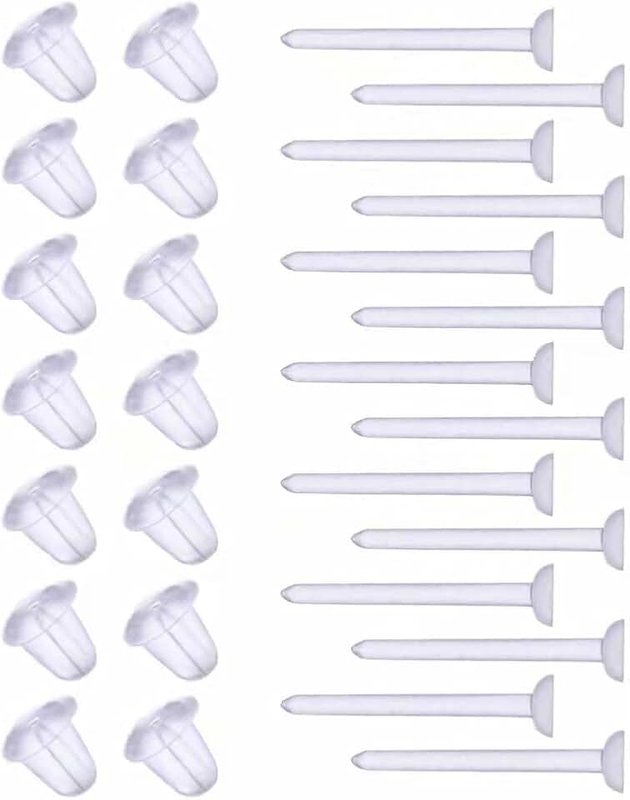 DSOMHZ Plastic Earrings,Clear Earrings Clear Post Earring Posts and Backs Silicone Stud 100 Pairs Back Blank Pins Stud…