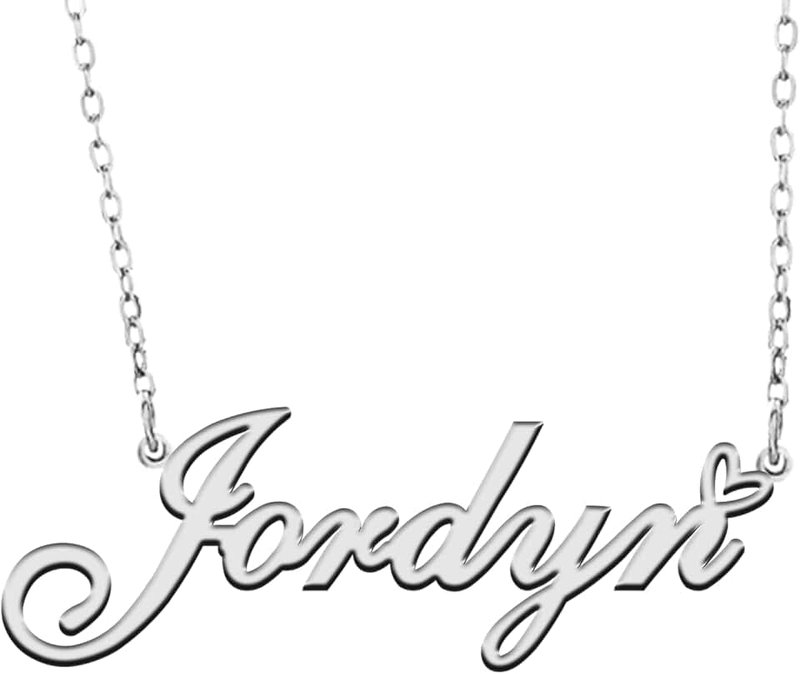 RONKAHSHOW Custom Name Necklace Customized Personalized Pendant Name Necklace with Heart Name Necklace for Women Best Gift for Girl Birthday Mother’Day Christmas Wedding