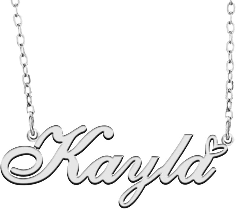 RONKAHSHOW Custom Name Necklace Customized Personalized Pendant Name Necklace with Heart Name Necklace for Women Best Gift for Girl Birthday Mother’Day Christmas Wedding