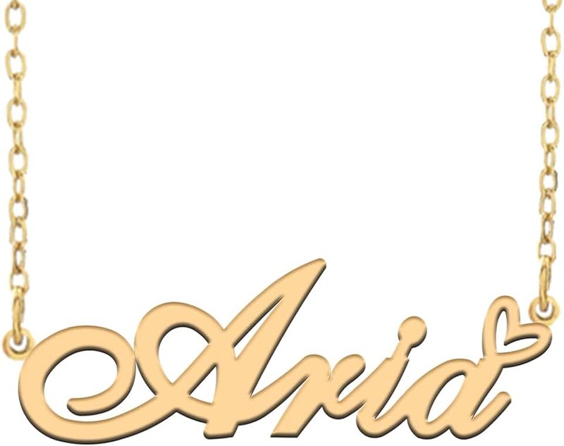 RONKAHSHOW Custom Name Necklace Customized Personalized Pendant Name Necklace with Heart Name Necklace for Women Best Gift for Girl Birthday Mother’Day Christmas Wedding