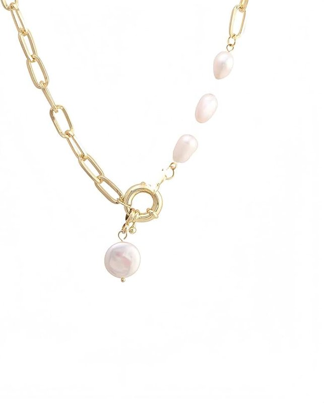 AUSGER Pearl Necklace for Men,White Round Pearl Necklace Pearl Choker Necklace Fashion Jewelry Gifts for Women Men Teens